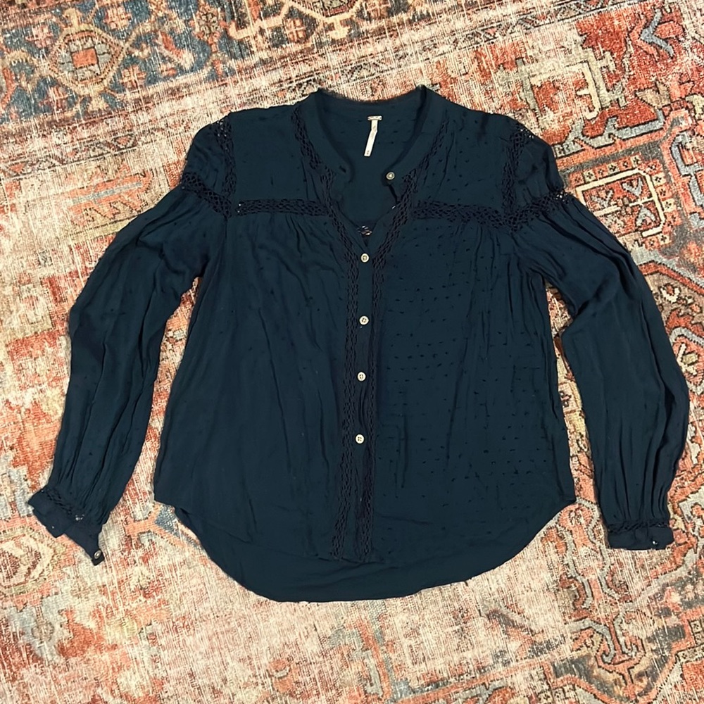 Free People top with crochet detail size M